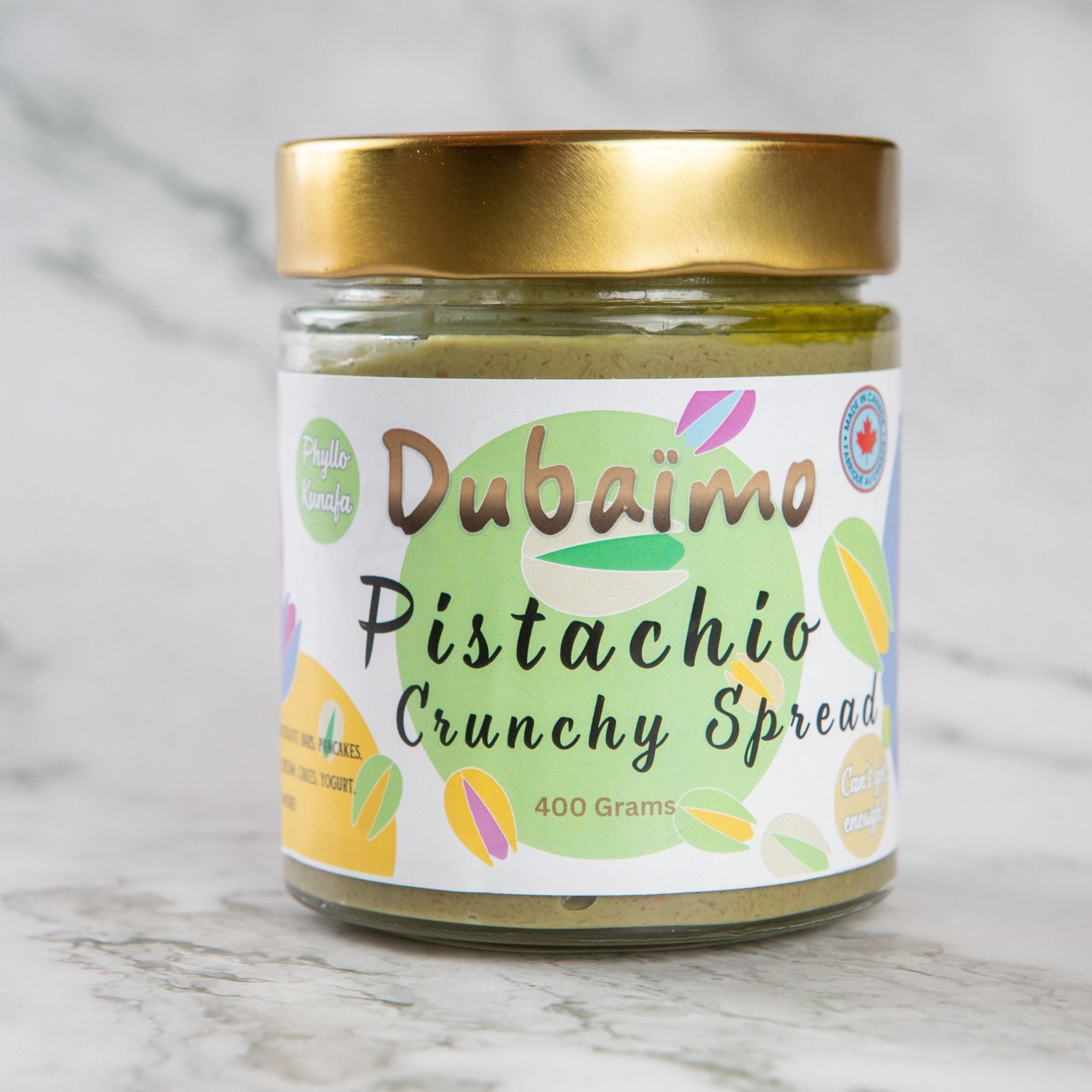Pistachio Crunchy Filling 400 grams - Dubaïmo Chocolates Toronto Montreal Canada